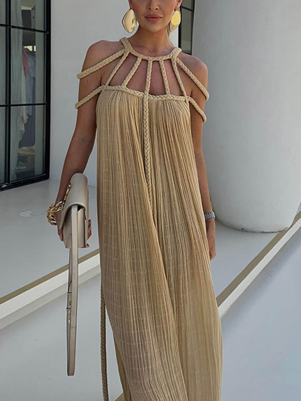 Robe longue drapée