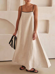 Robe contrastée à bretelles trapèze