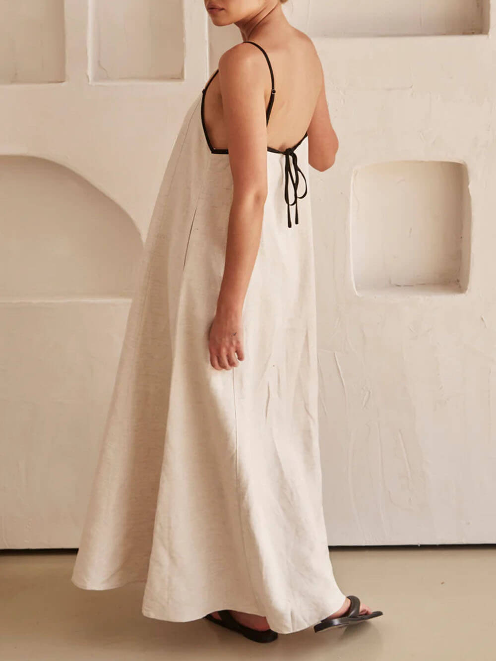 Robe contrastée à bretelles trapèze