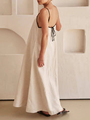 Robe contrastée à bretelles trapèze