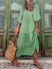 Robe longue bohème imprimée