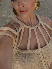 Robe longue drapée