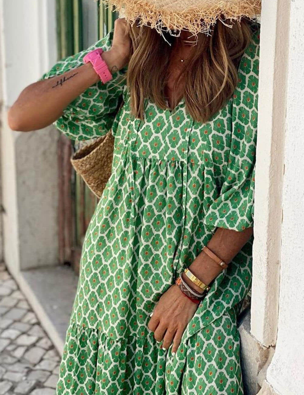 Robe longue bohème imprimée