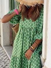 Robe longue bohème imprimée