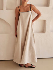 Robe contrastée à bretelles trapèze