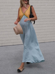 Robe contrastée col V
