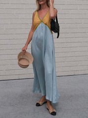 Robe contrastée col V