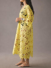 Robe mi-longue de plage en dentelle