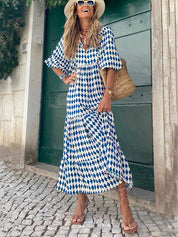 Robe longue bohème imprimée