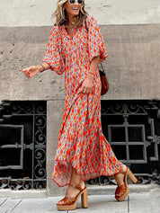 Robe longue bohème imprimée