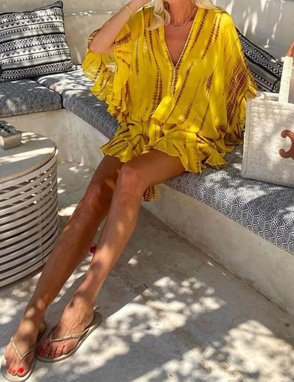 Robe courte unique à volants