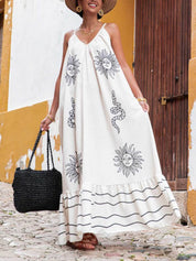 Robe unique imprimée col V