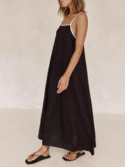Robe contrastée à bretelles trapèze