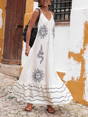 Robe unique imprimée col V