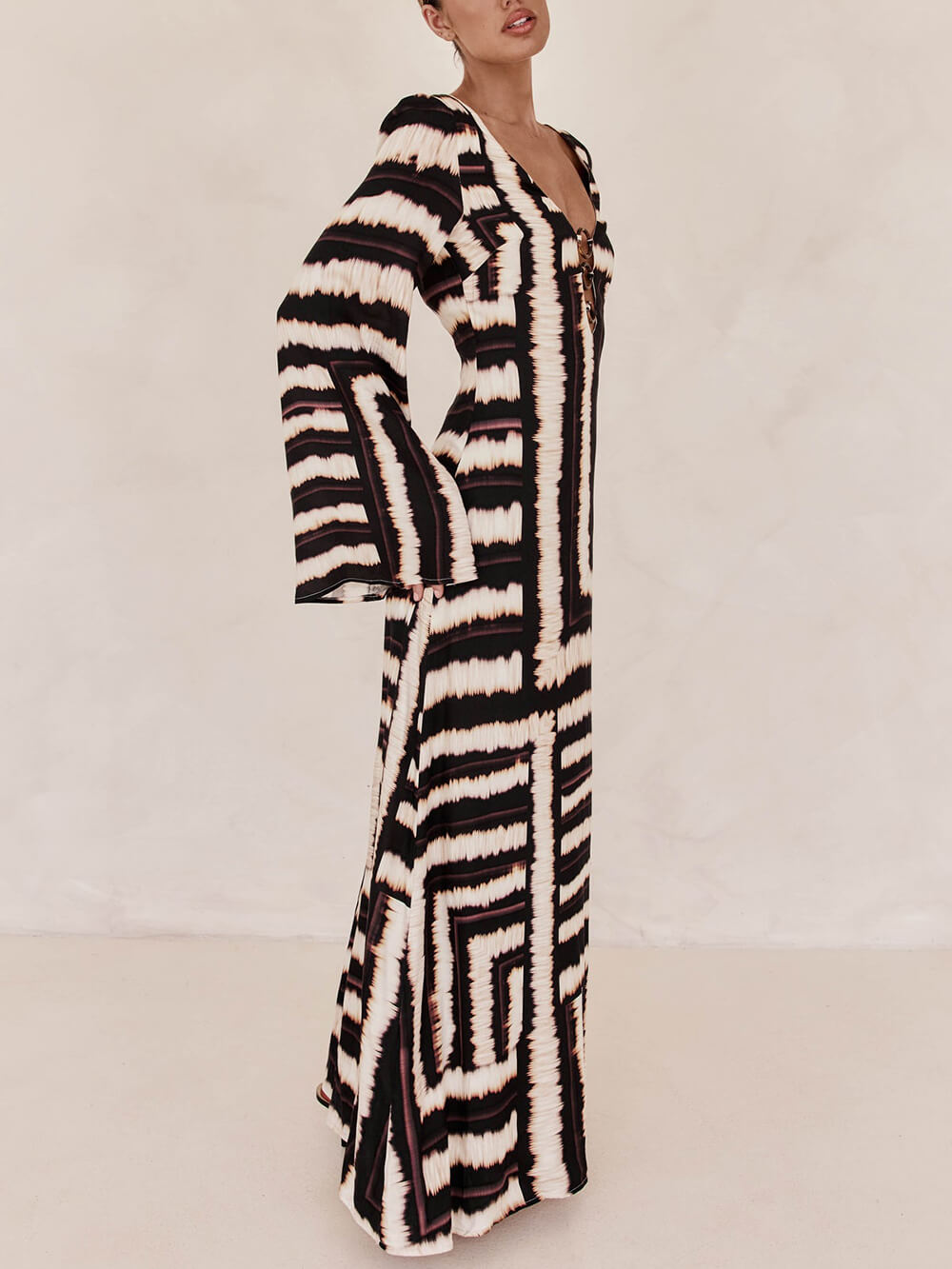 Robe longue Flattering unique imprimée