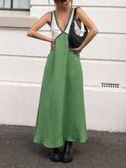 Robe contrastée col V