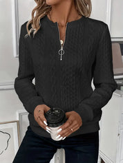 Pull Amy zippé — Blanc (zip noir)