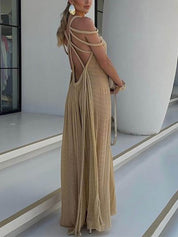 Robe longue drapée
