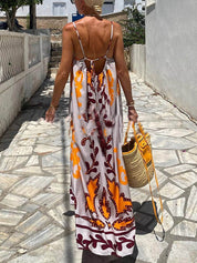 Robe longue ample imprimée ethnique