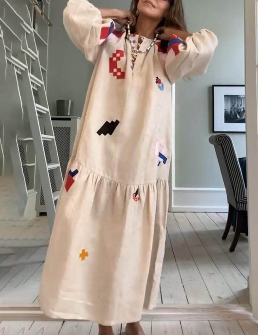 Robe longue unique imprimée légère