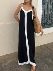 Robe mi-longue à bretelles