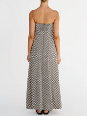 Robe longue bohème à losanges imprimé