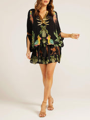 Robe unique imprimée — Rose