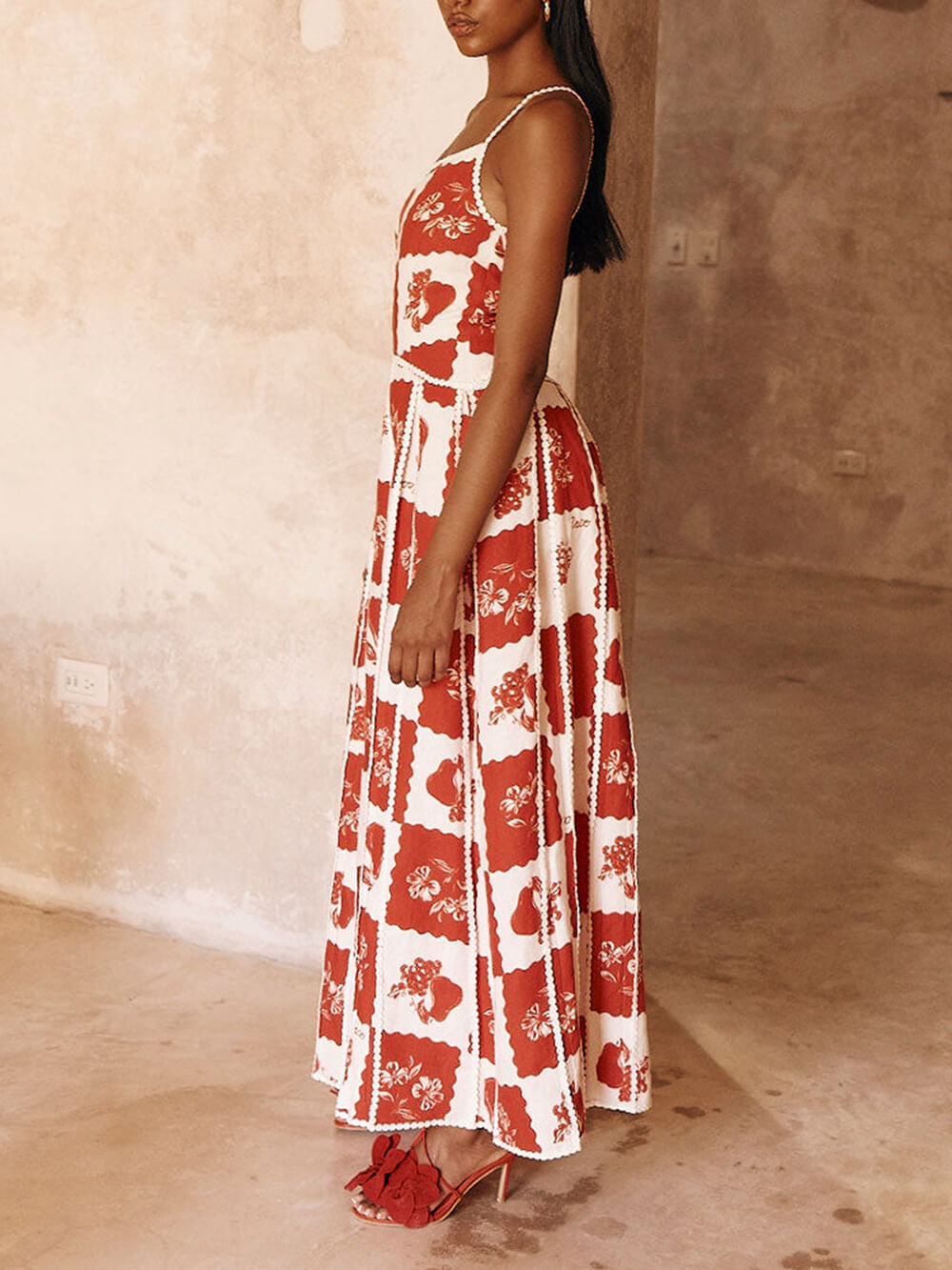 Robe longue unique imprimée fleurie