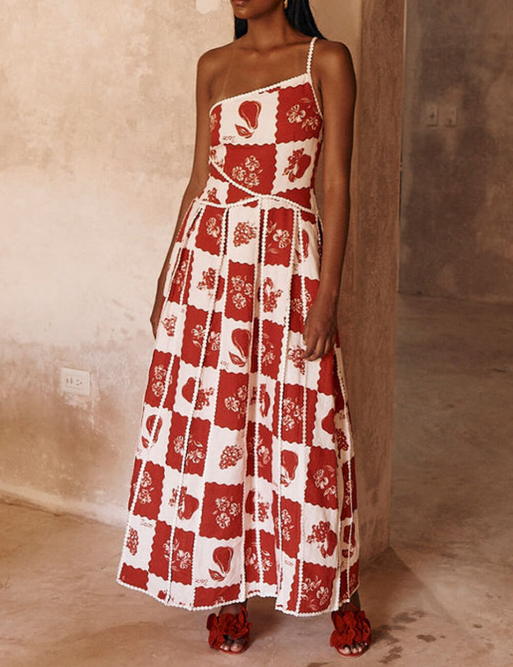 Robe longue unique imprimée fleurie