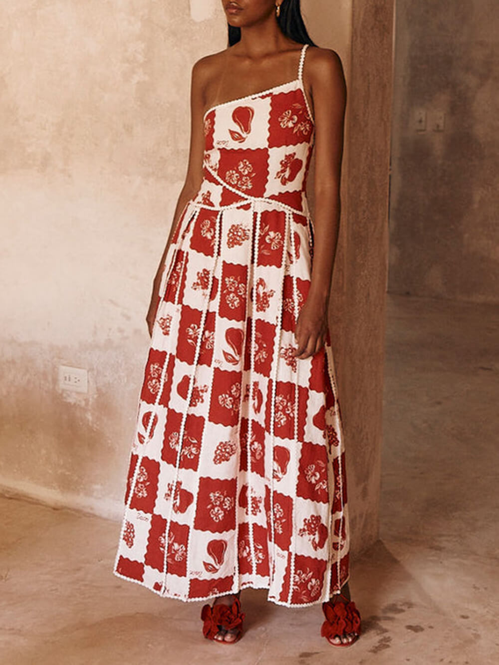 Robe longue unique imprimée fleurie