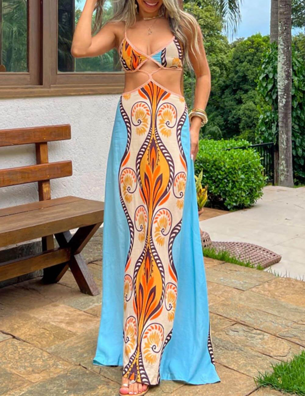 Robe à bretelles de vacances d'été