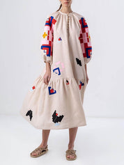 Robe longue unique imprimée légère