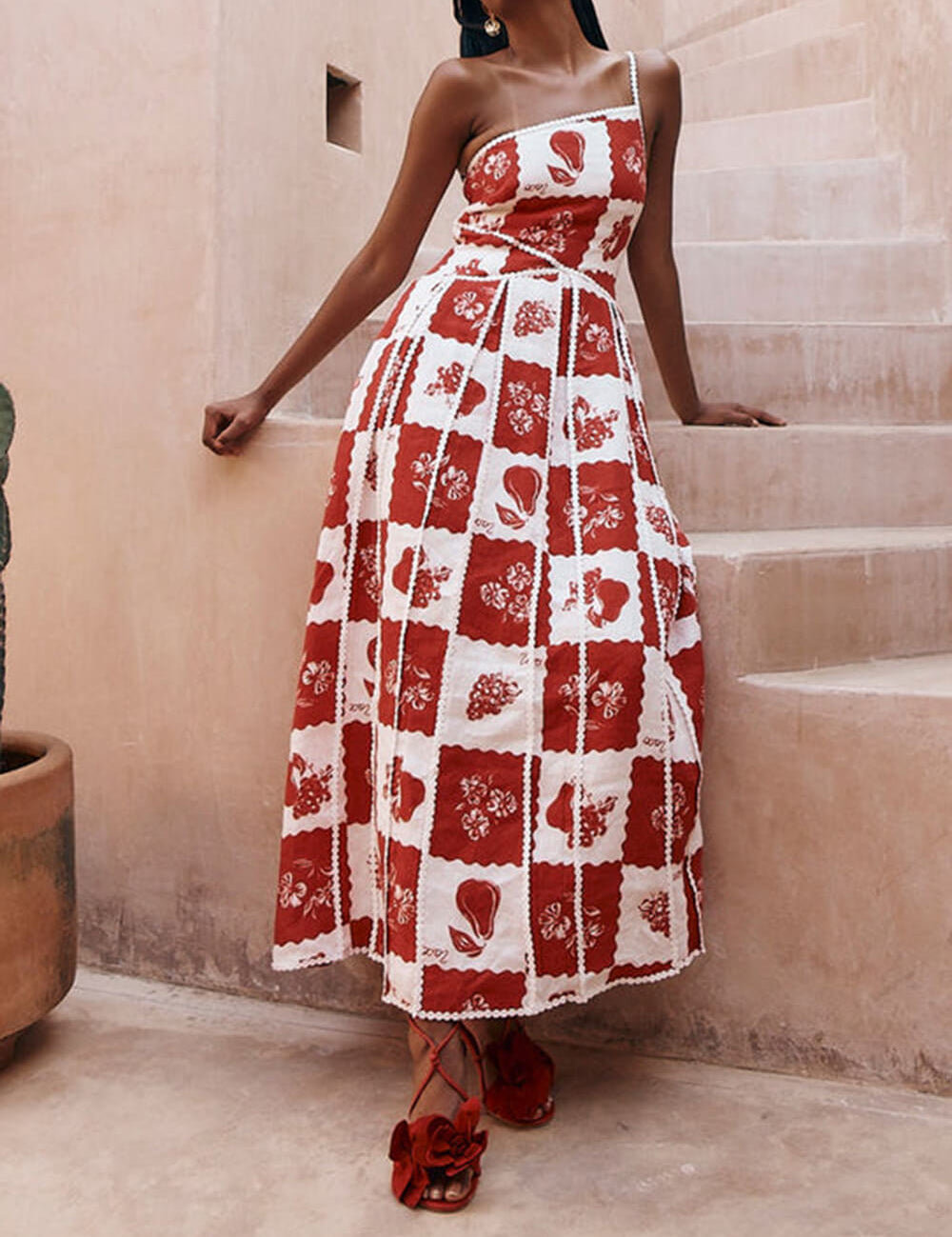 Robe longue unique imprimée fleurie