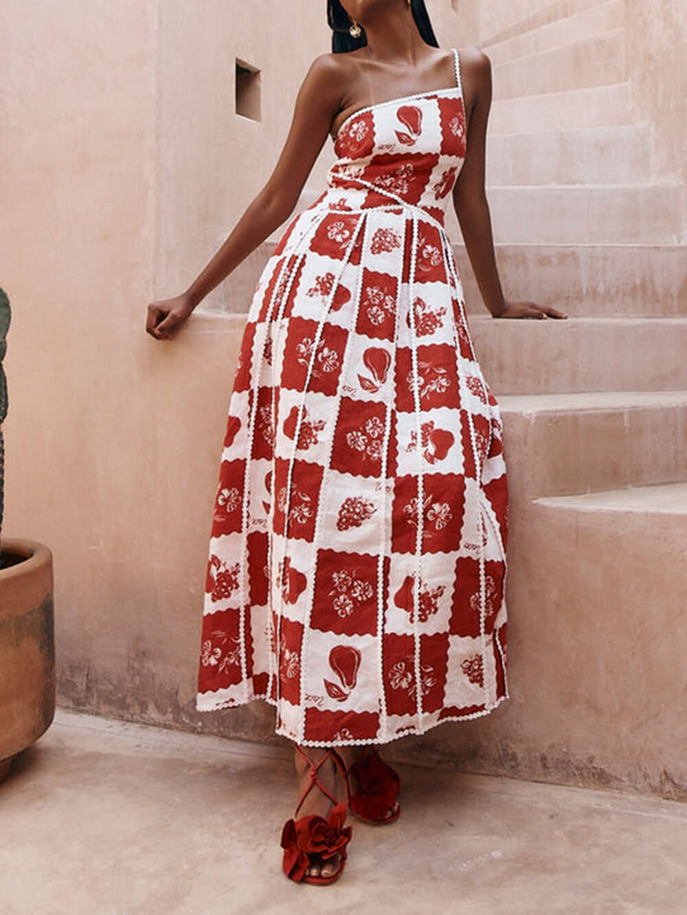Robe longue unique imprimée fleurie
