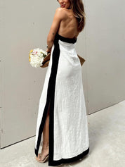 Robe longue col licou fendue