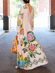 Robe longue raffinée fluide à imprimé floral