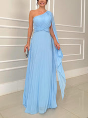 Robe longue élégante fluide plissée