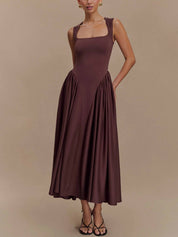 Robe Minimalist rétro col carré