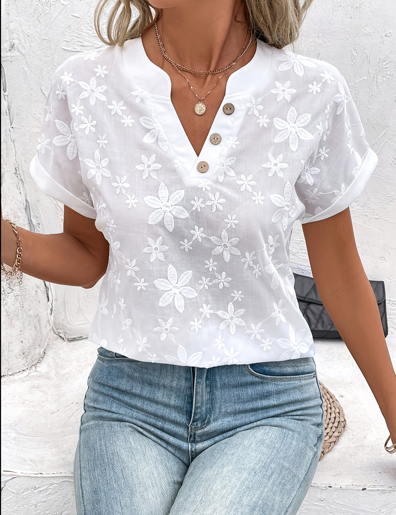 Blouse Liana fleurie drapée