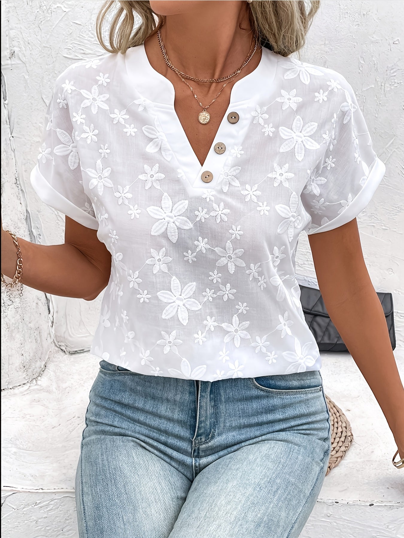 Blouse Liana fleurie drapée