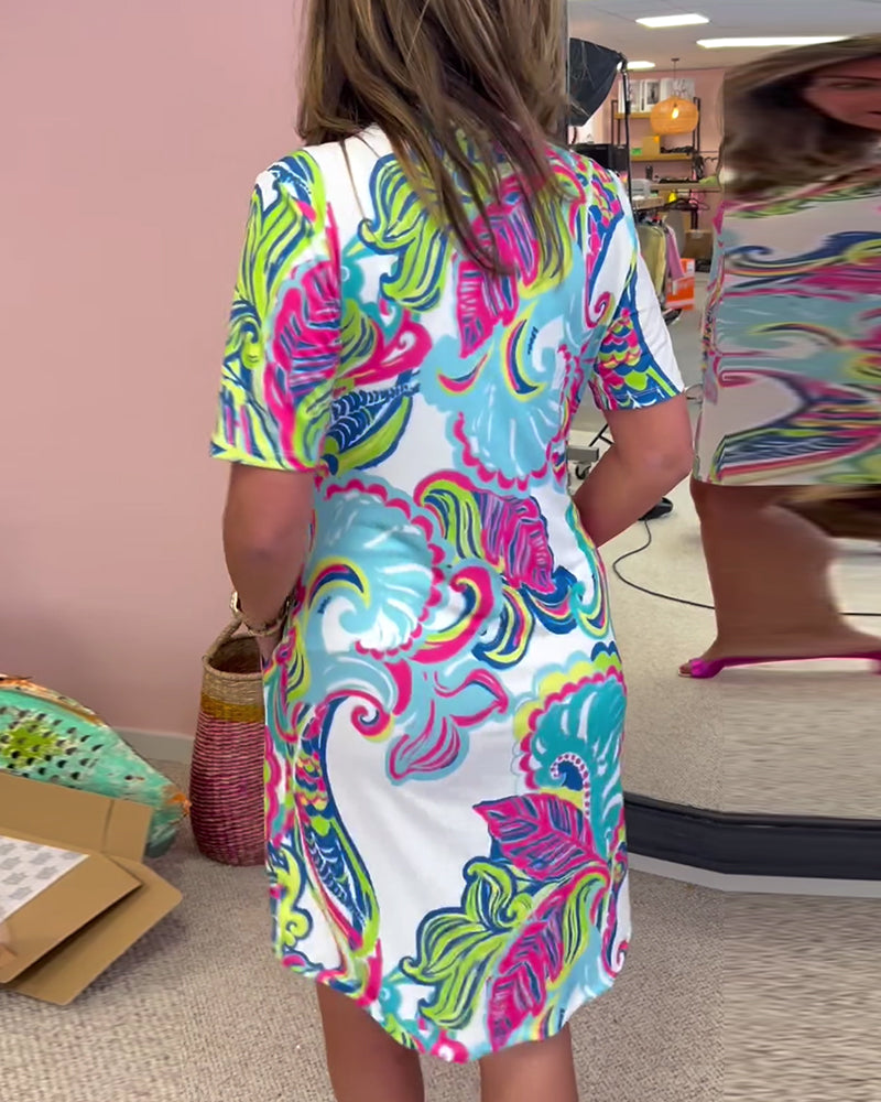 Robe Aria imprimée droite