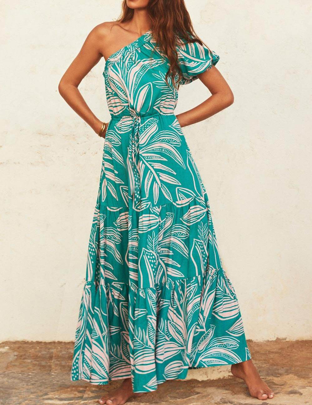 Robe Off-shoulder fleurie de vacances imprimé