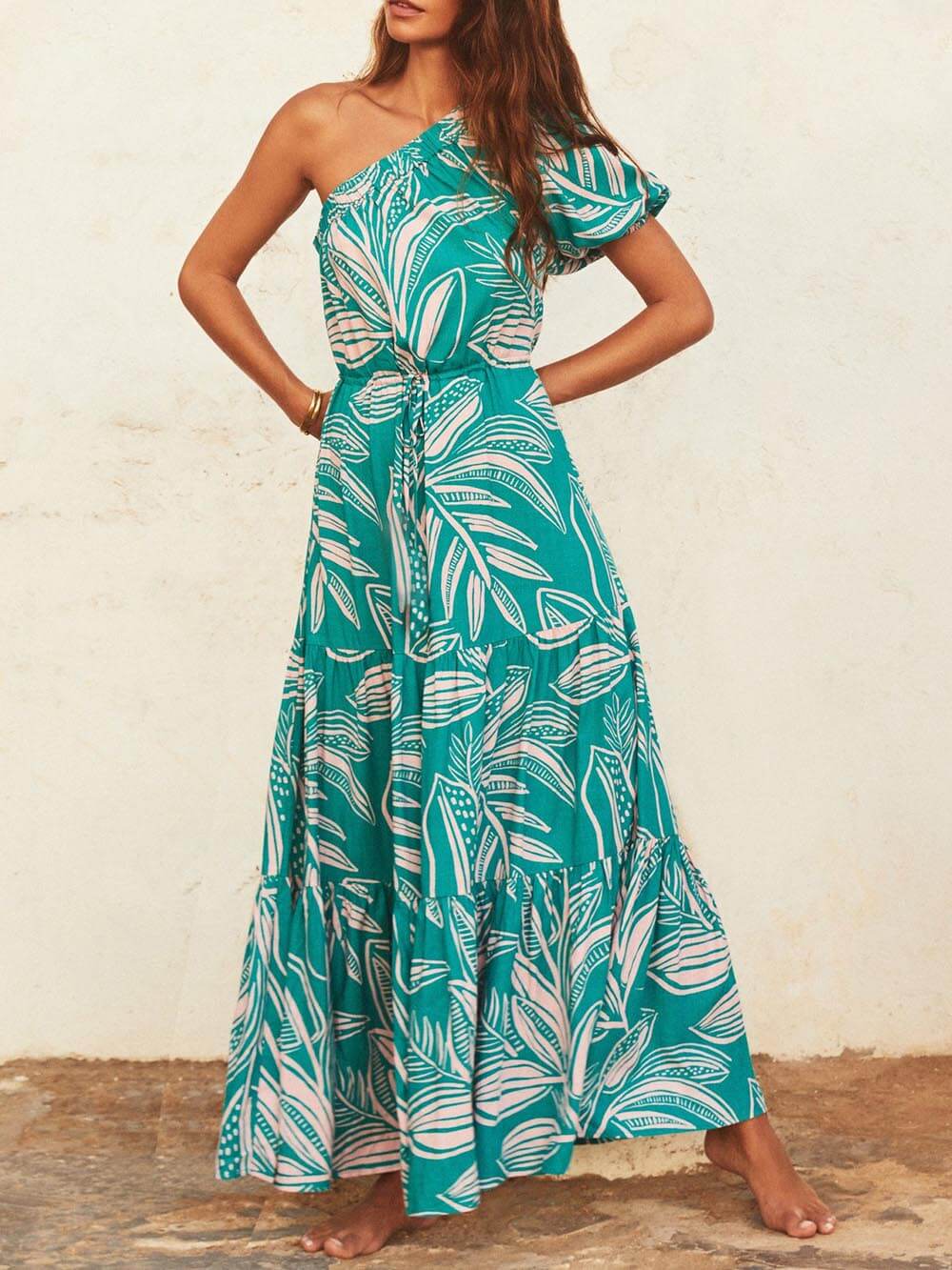 Robe Off-shoulder fleurie de vacances imprimé