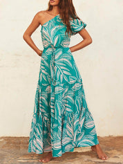 Robe Off-shoulder fleurie de vacances imprimé