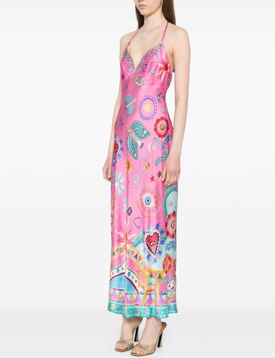 Robe mi-longue à chaîne nuisette