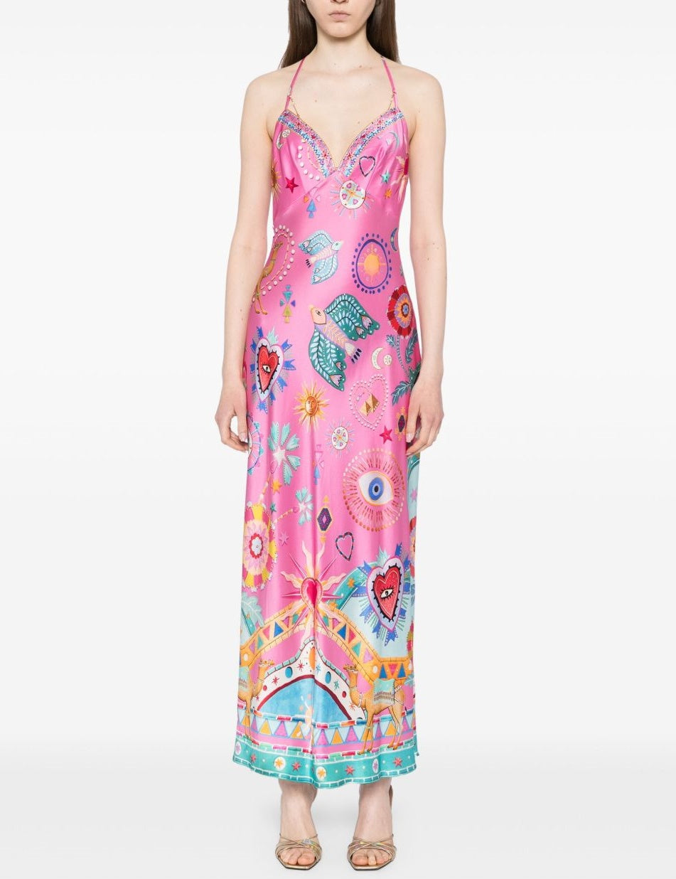 Robe mi-longue à chaîne nuisette