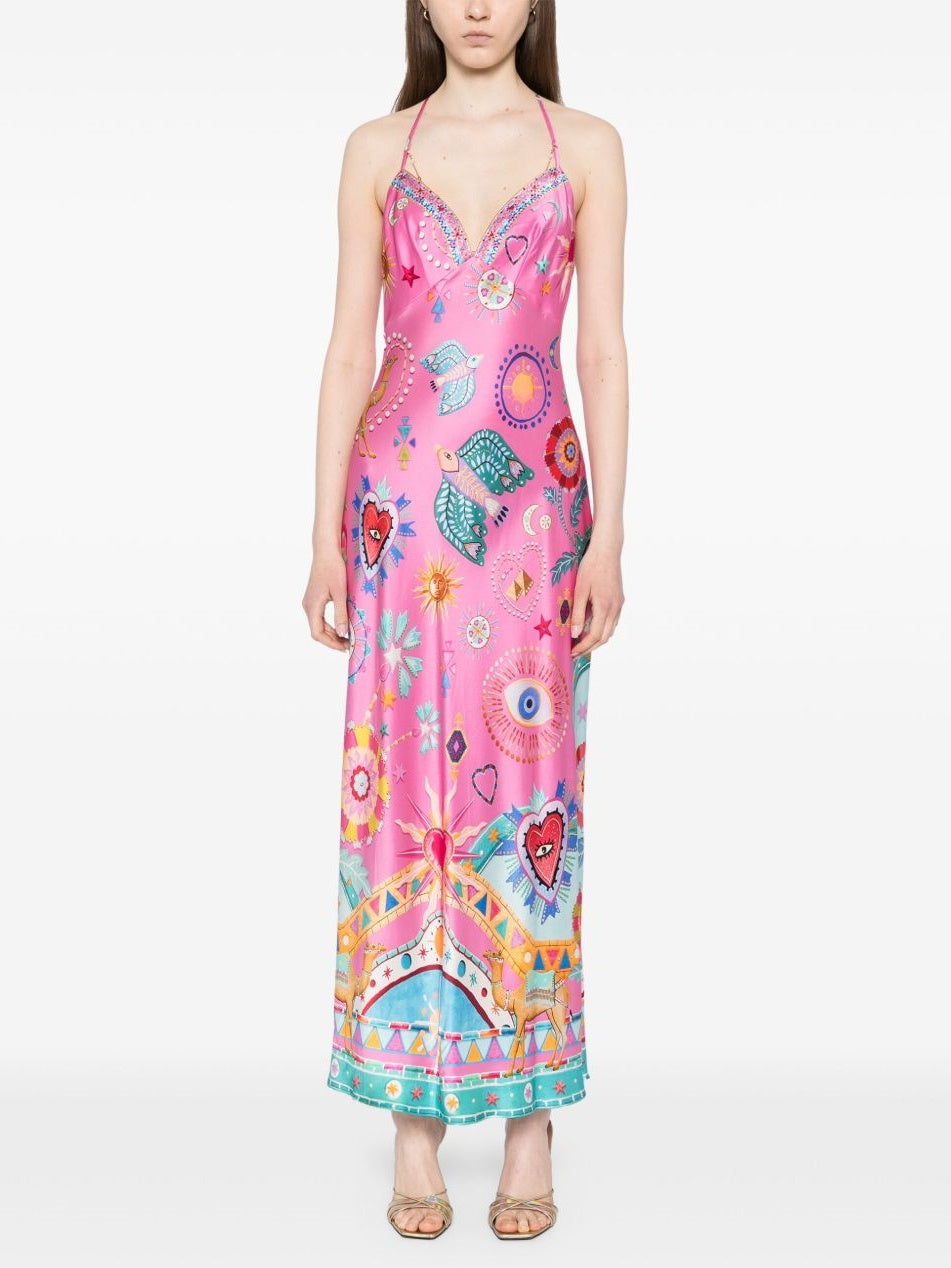 Robe mi-longue à chaîne nuisette