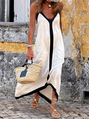 Robe mi-longue à bretelles