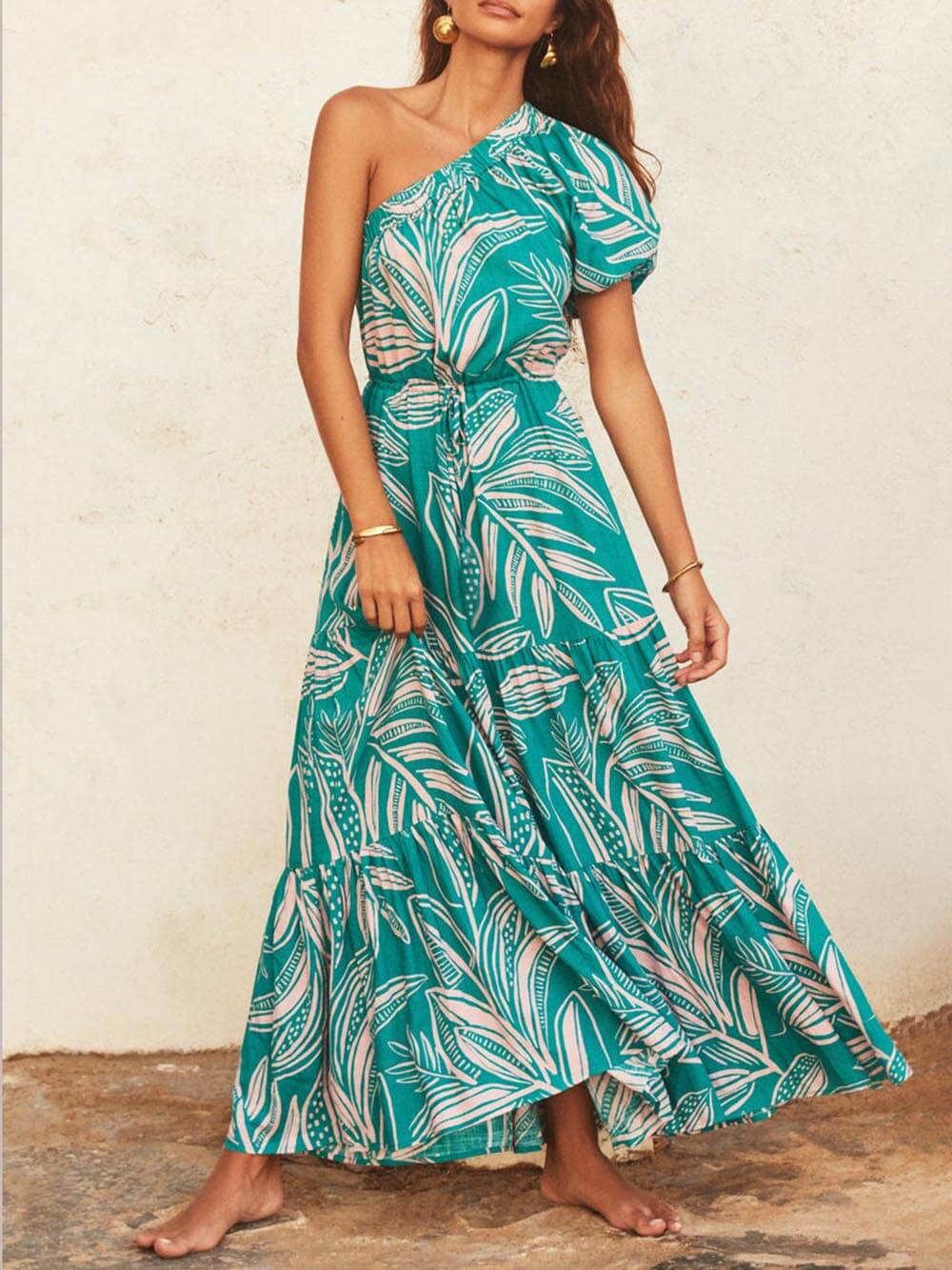 Robe Off-shoulder fleurie de vacances imprimé