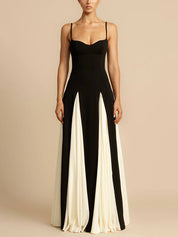 Robe longue Elegance trapèze en tulle nuisette